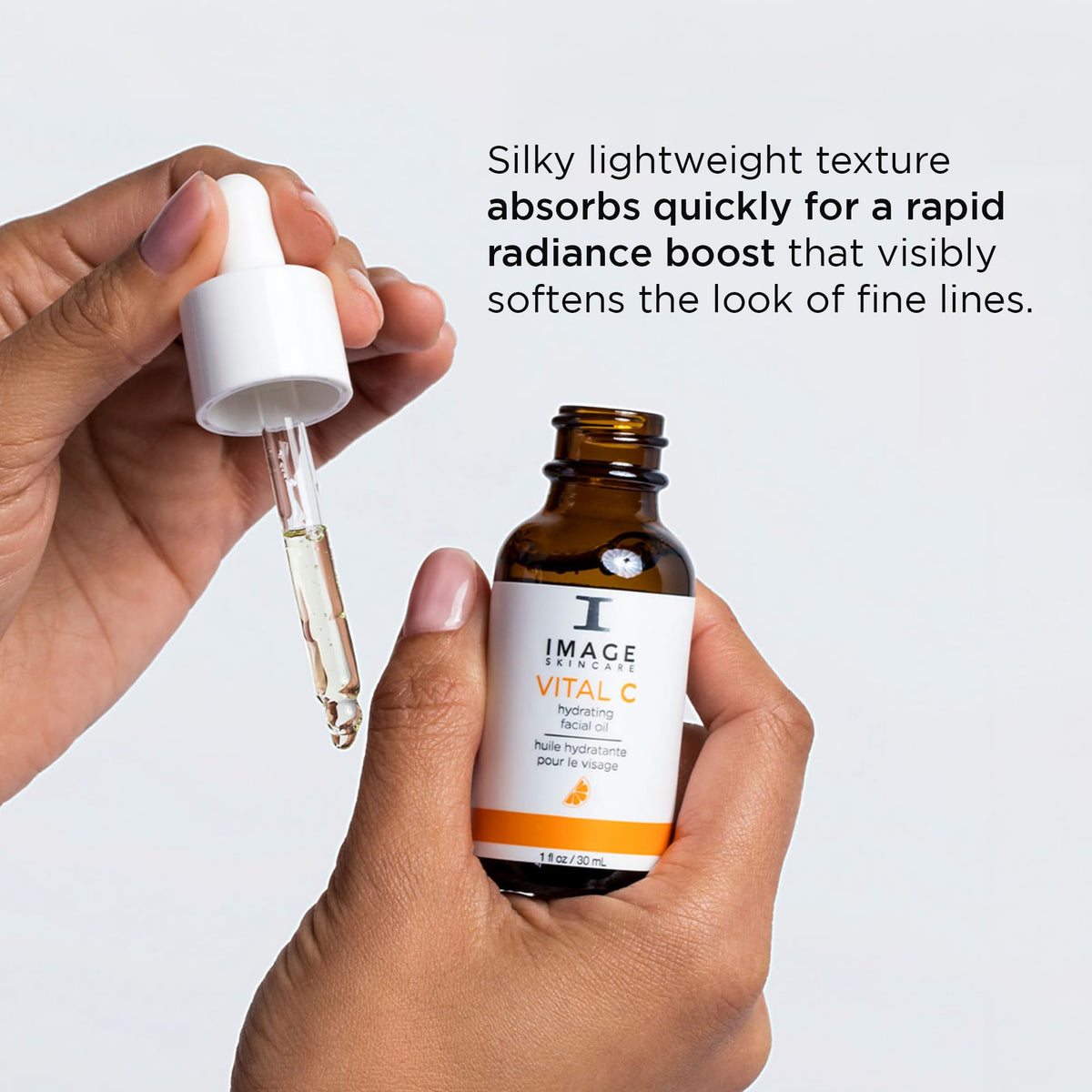 Silky texture of Vital C Hydrating Facial Oil close-up