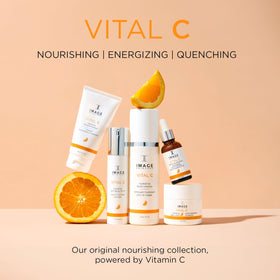 IMAGE Skincare Vital C Overnight Masque green-blue algae visuals suggest mineral radiance while you sleep.