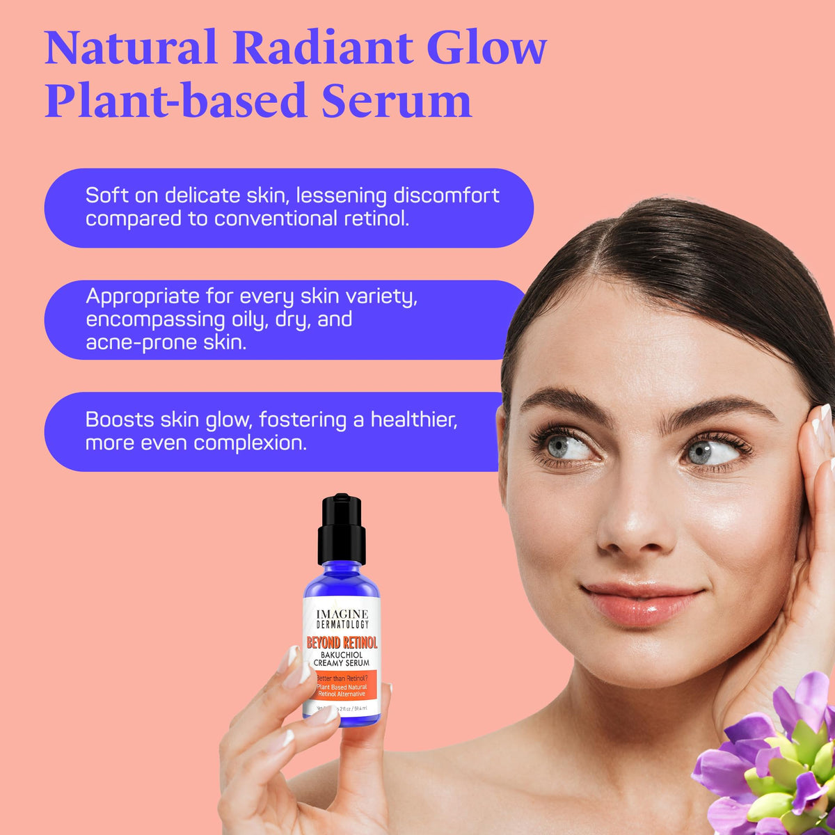 Imagine Dermatology citrus scent hint enhances a refreshing skincare ritual.