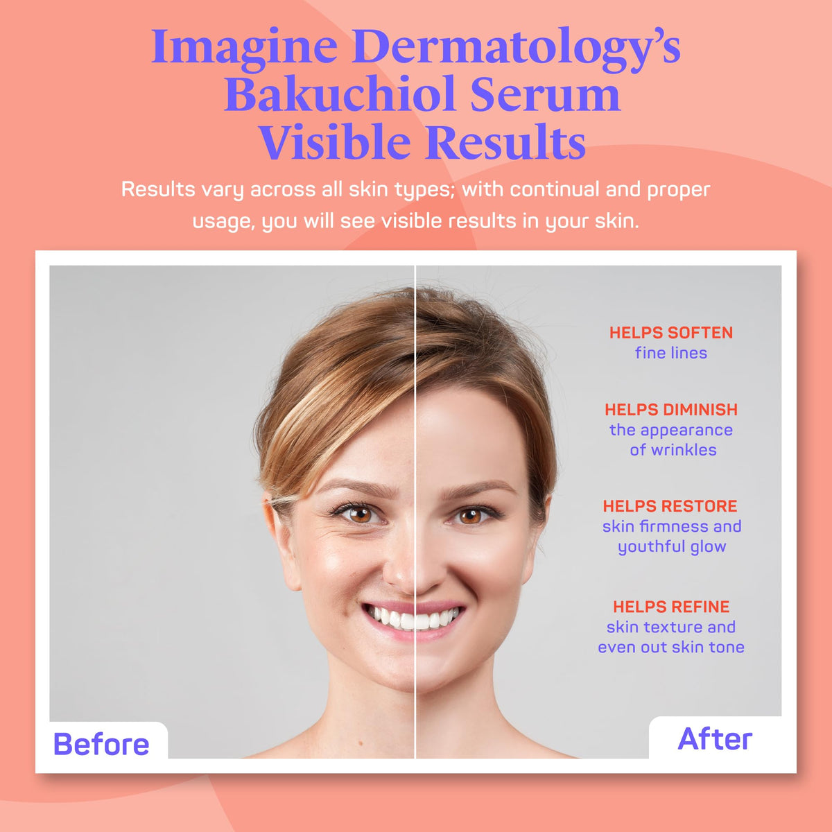 Imagine Dermatology creamy serum texture shot conveys luxurious feel and smooth application.