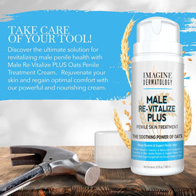 Imagine Dermatology Male Re-Vitalize Plus ingredients label emphasizes non-toxic vegan formula