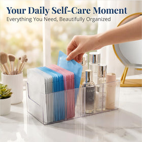Imakmasion sheet masks stand upright for wrinkle-free storage and easy access.