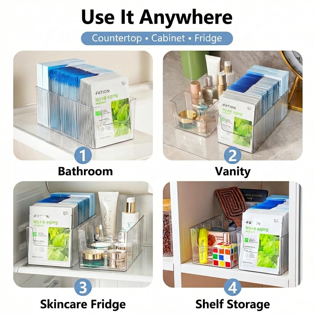 Imakmasion stackable cosmetic bin supports a customizable vanity tower.