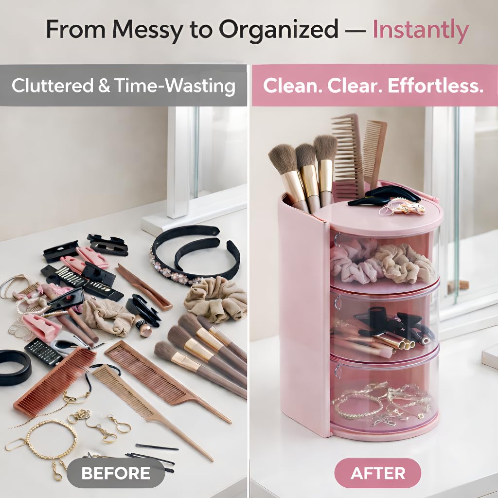 Imakmasion white vanity organizer on a counter shows jewelry clearly for easy selection.