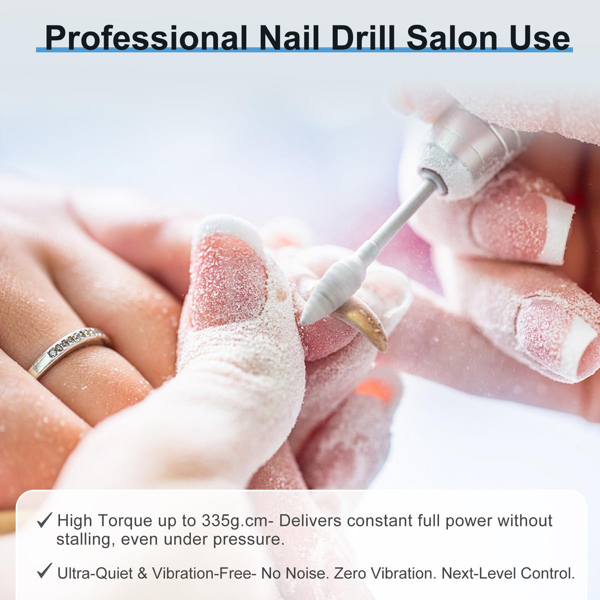 IMENE nail drill cordless use demonstrated for flexible salon workflow