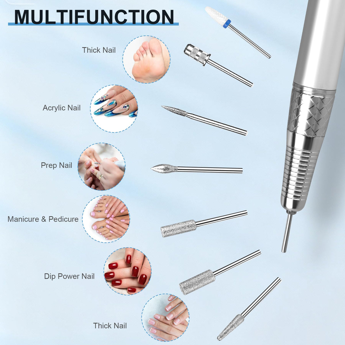 IMENE nail drill kit ready for desktop or cordless tasks