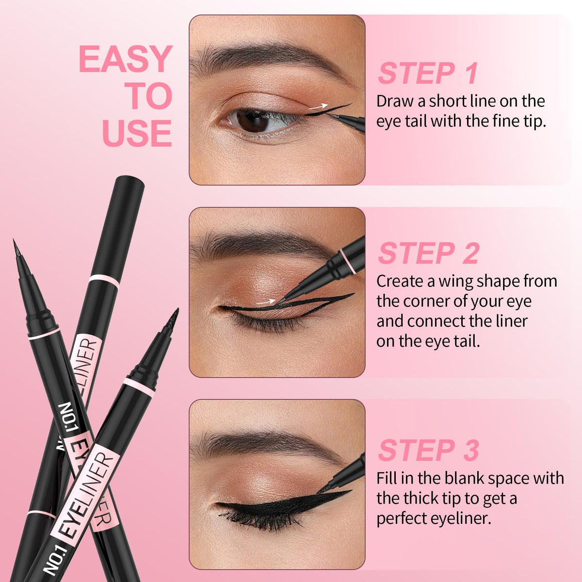 iMethod Black eyeliner 2-in-1 pack for versatile looks