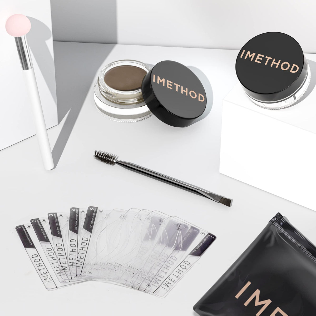 iMethod brow stamp in action demonstrating fast brow application