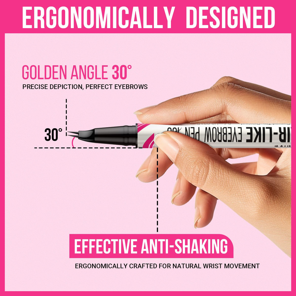 iMethod curved-tip brush-tip close-up enabling precise, natural hair-like strokes.