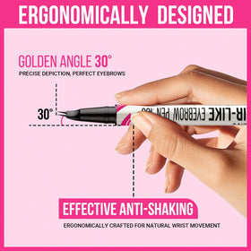 iMethod curved-tip brush-tip close-up enabling precise, natural hair-like strokes.