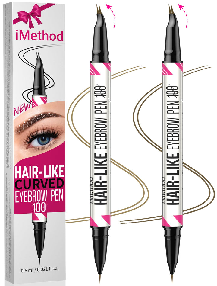 iMethod Curved Brow Pen packaging with red bow for quick touch-ups.