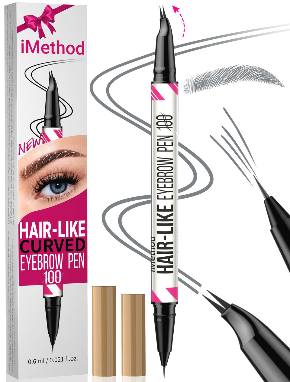 iMethod Curved Eyebrow Pen close-up of curved-tip for ultra-precise hair-like strokes