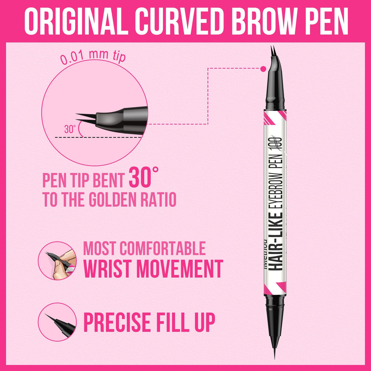 iMethod Curved Eyebrow Pen fits easily into a makeup bag
