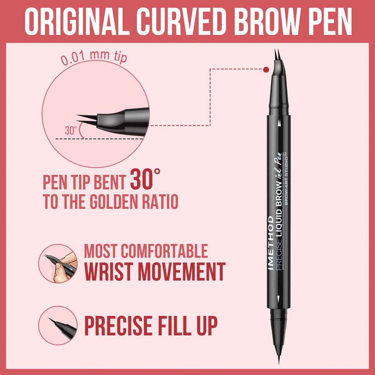 iMethod Curved Eyebrow Pen brown shade range for different tones