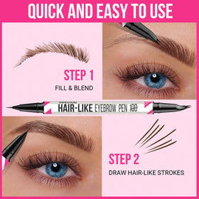 iMethod Curved Eyebrow Pen waterproof wear test highlights smudge-proof finish