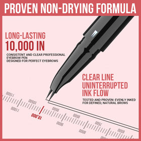 iMethod Curved Eyebrow Pen waterproof close-up shows lasting, sweat-resistant brows.