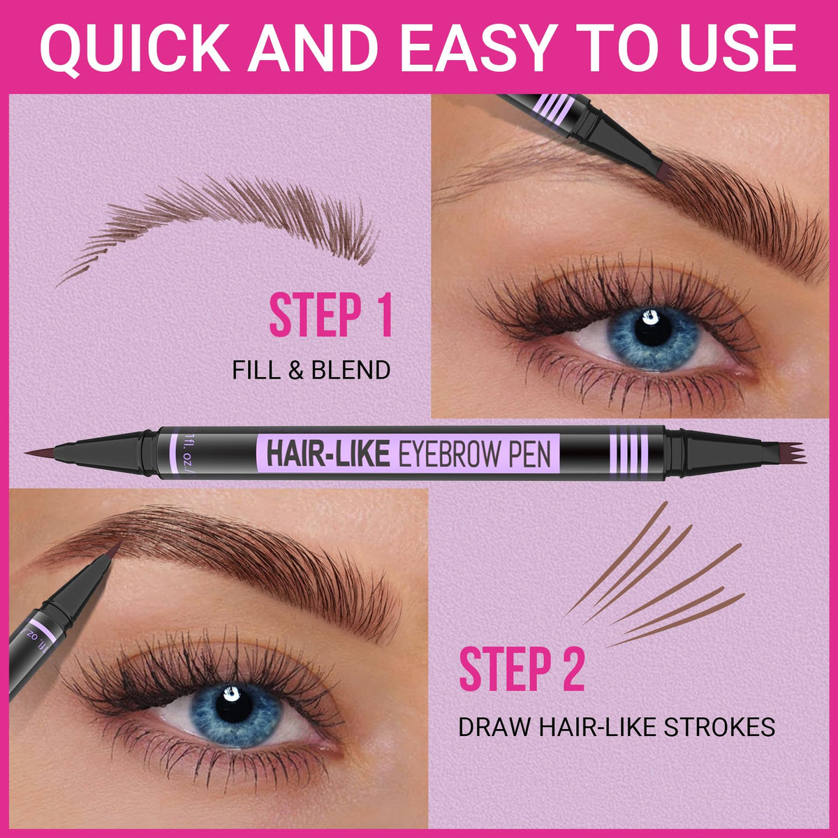iMethod Eyebrow Pen beginner-friendly design simplifies outlining and filling.