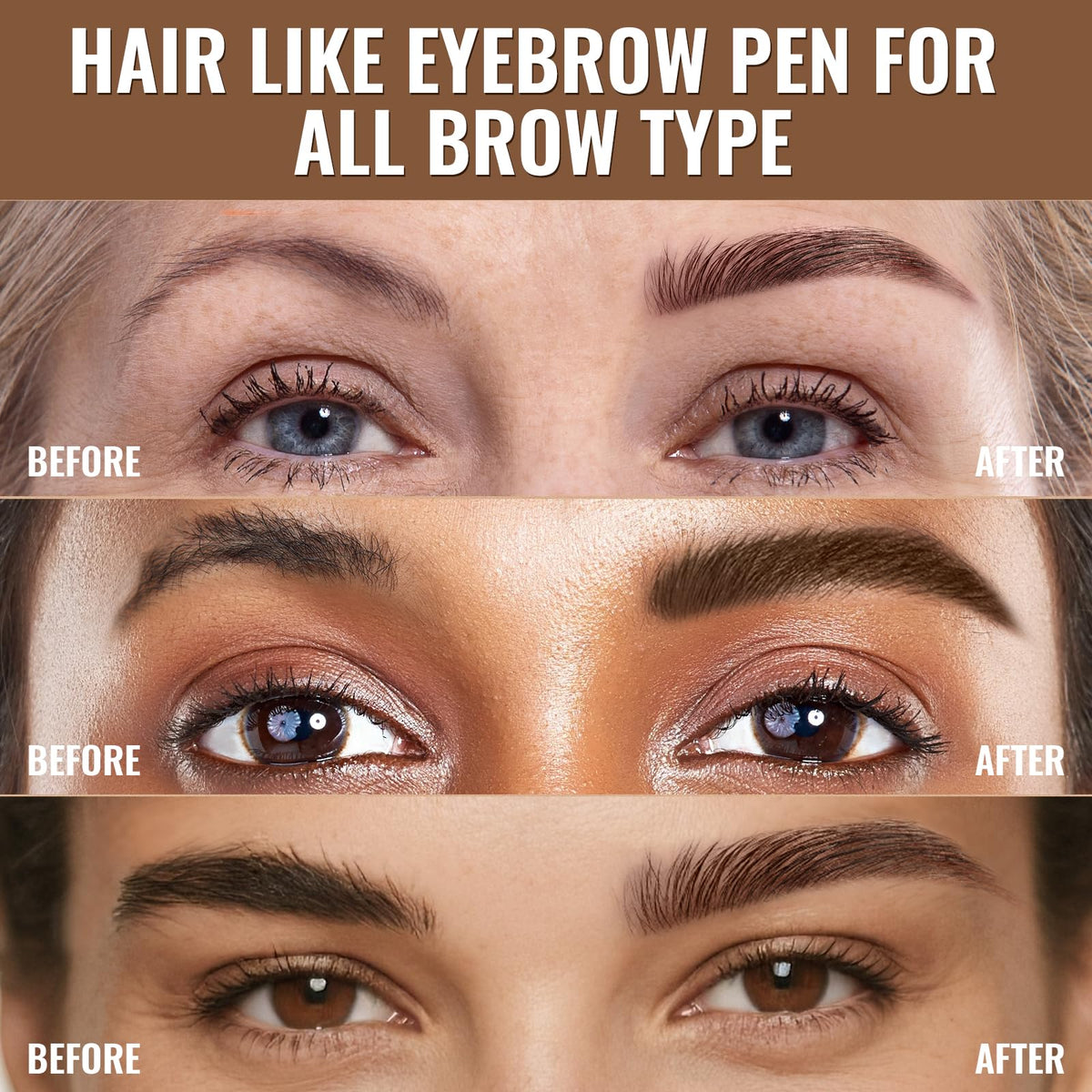 iMethod Eyebrow Pen built-in brush for easy grooming and shaping.