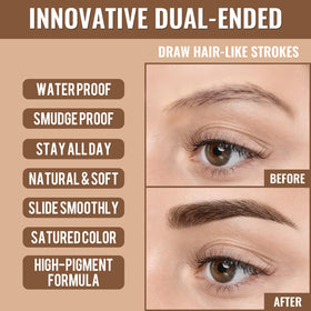 iMethod Eyebrow Pen demonstrated for eyeliner use and precise eye definition.