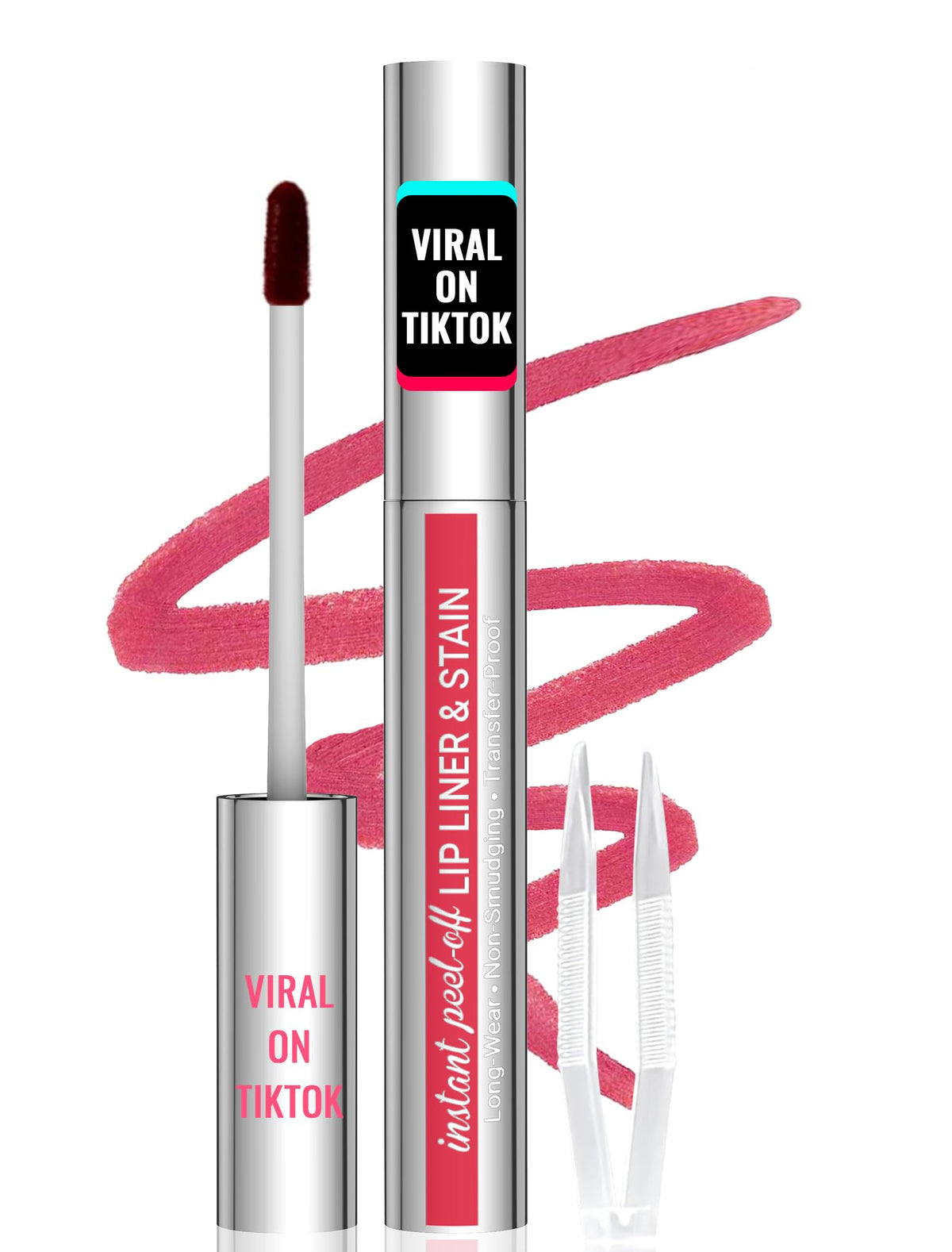 iMethod Lip Stain Rose application shows long-lasting color for all-day wear