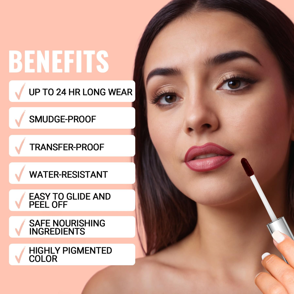Swatches on skin show the nude pink shade.