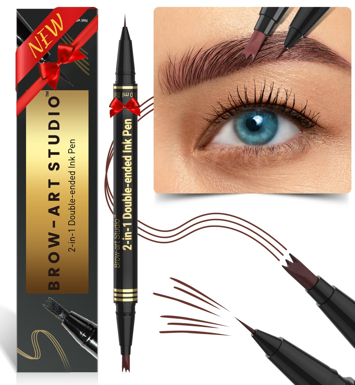 iMethod Microblading Eyebrow Pencil front view shows precise, hair-like strokes for natural brows.