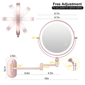 IMIKONA rechargeable 4000mAh battery supports cordless use for extended vanity sessions.