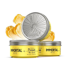 Immortal NYC Creed pomade washes out easily with water and leaves no residue.