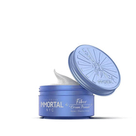 Immortal NYC Fiber Cream Pomade bottle showing flexible hold and low shine