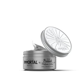 Immortal NYC Platinum Edition jar for a polished, strong-hold hairstyle