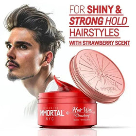 Immortal NYC Strawberry Hair Wax in use for visible texture and control