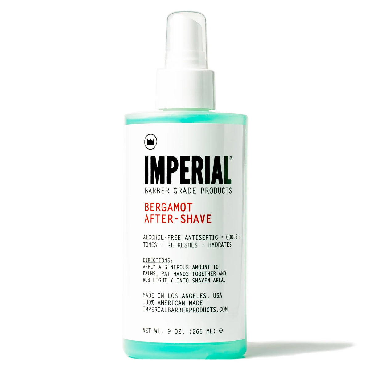 Imperial Barber Bergamot After-Shave bottle delivering cooling and hydrating post-shave care