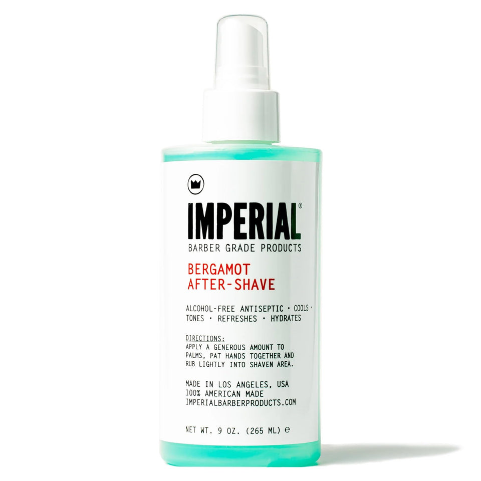 Imperial Barber Bergamot After-Shave bottle delivering cooling and hydrating post-shave care