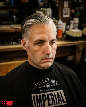 Imperial Black Top Pomade low-shine finish for natural look.