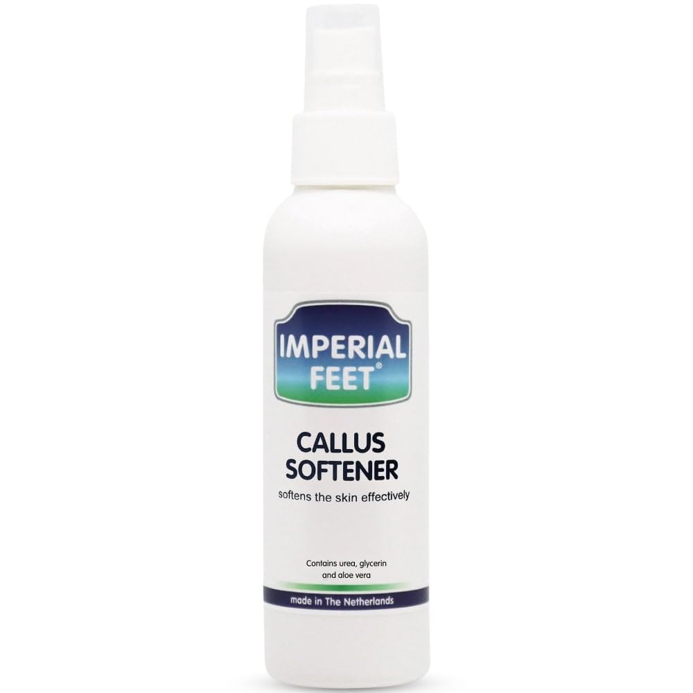 Imperial Feet callus softener spray bottle for at-home pedicure.
