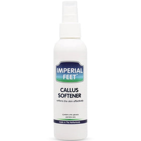 Imperial Feet callus softener spray bottle for at-home pedicure.
