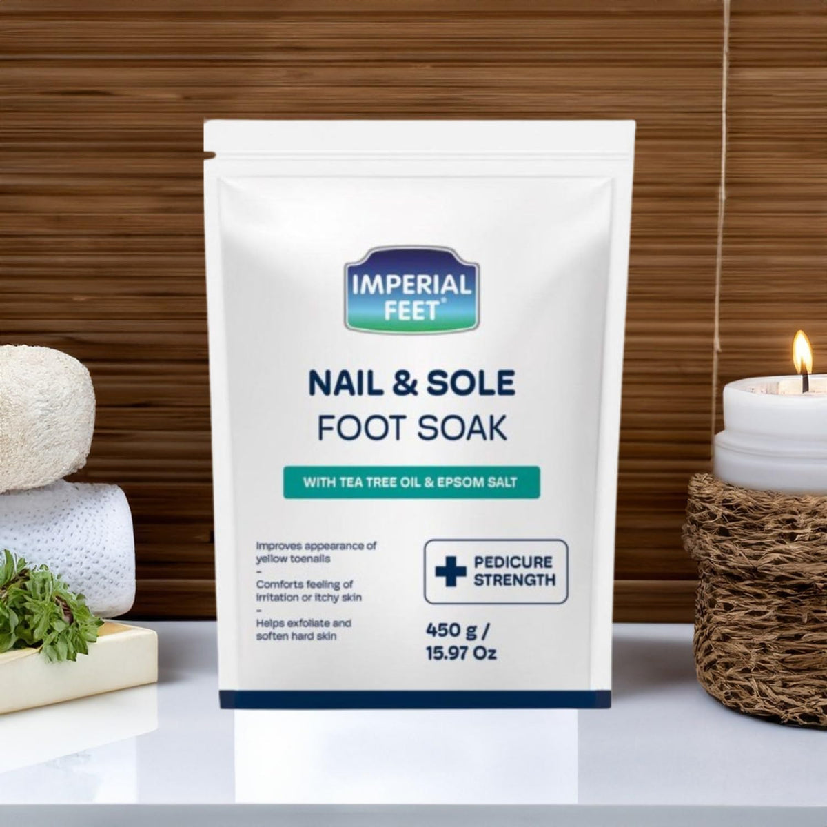 Imperial Feet calluses softening action after soak.
