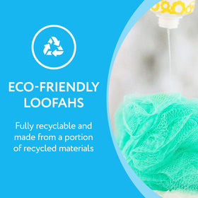 IMPRESA 5-inch loofah sponge textured surface for gentle cleansing