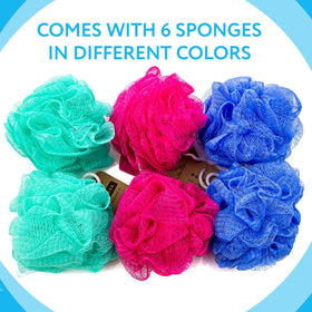 IMPRESA blue bath pouf ideal travel shower accessory