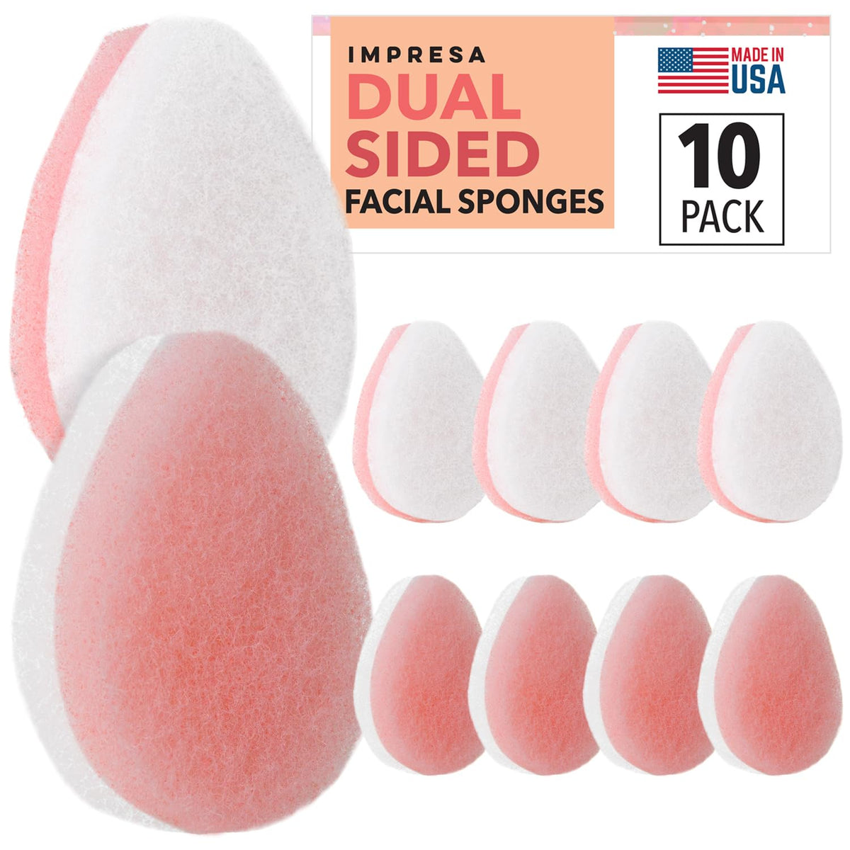 IMPRESA dual-sided facial scrub pad peach side for gentle cleansing and makeup prep