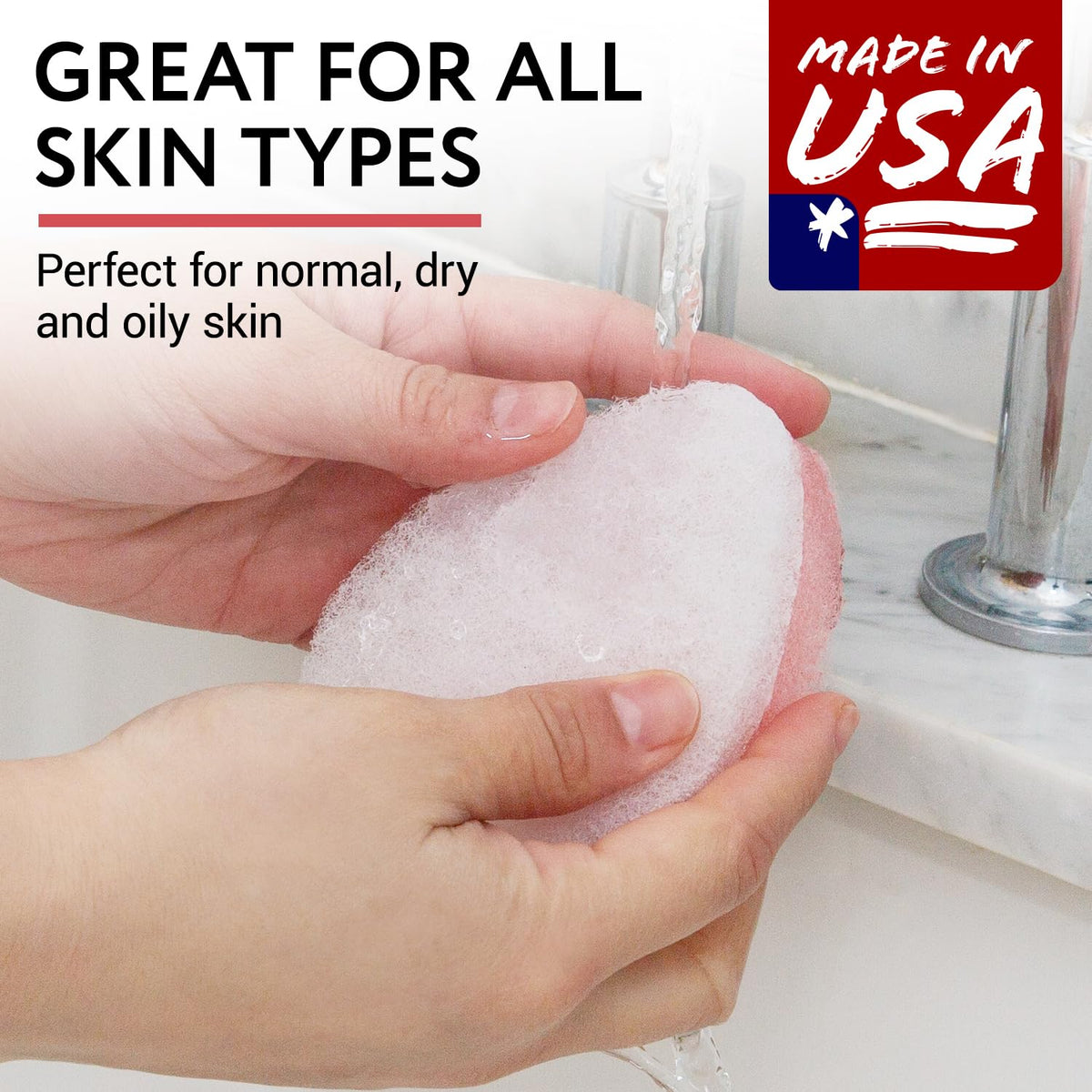 IMPRESA made in USA label on scrub pad packaging