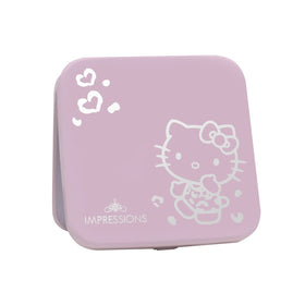 Hello Kitty lighted compact mirror with adjustable brightness for precise makeup.