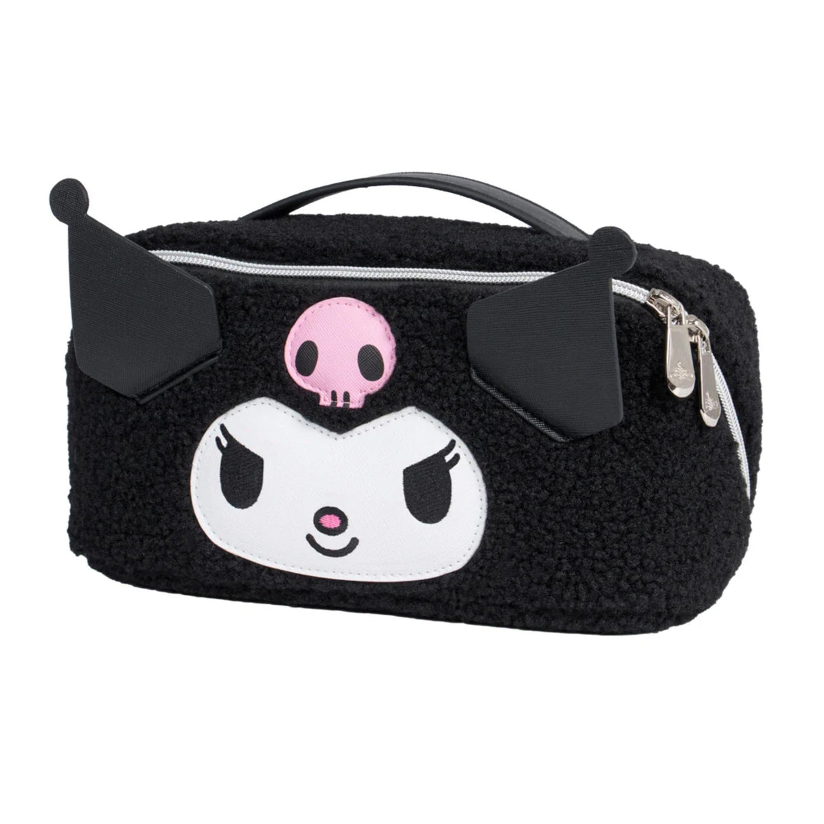 Impressions Vanity Kuromi front embroidery with pink skull accent.