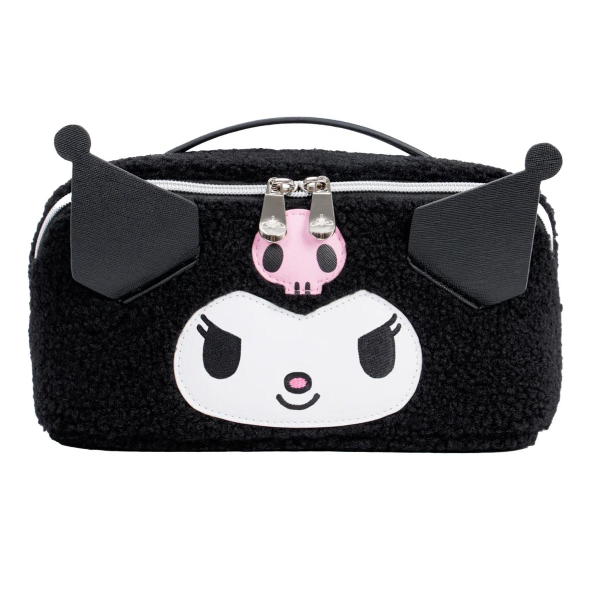 Impressions Vanity Kuromi unfold travel makeup bag open flat for easy access.
