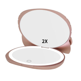 Hello Kitty vanity mirror with daylight LEDs for accurate color in hotel bathrooms.