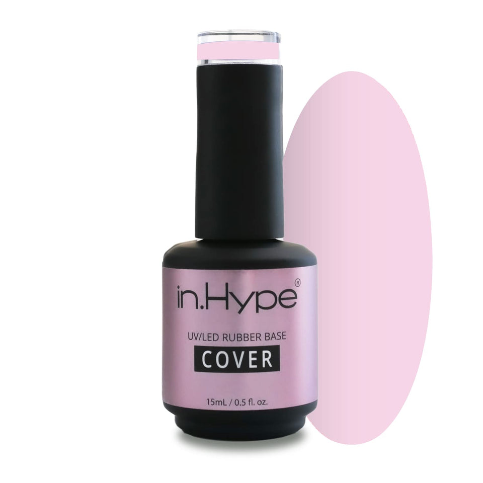 IN.HYPE Elastic Base Coat bottle pour showing flexible adhesion for weak nails.