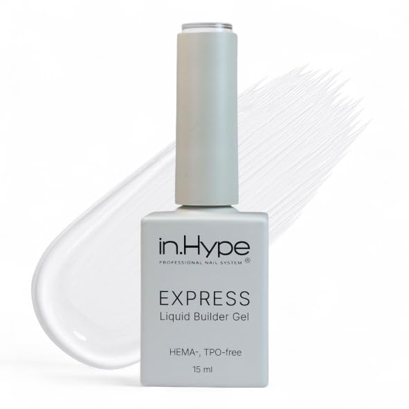 IN.HYPE Express Liquid Builder Gel bottle, clear formula for overlays