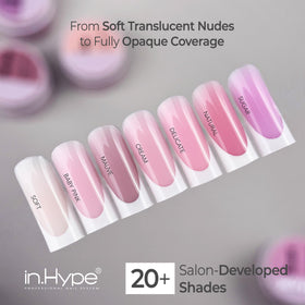 IN.HYPE sculpting gel offers self-leveling, easy control for precise smile line.