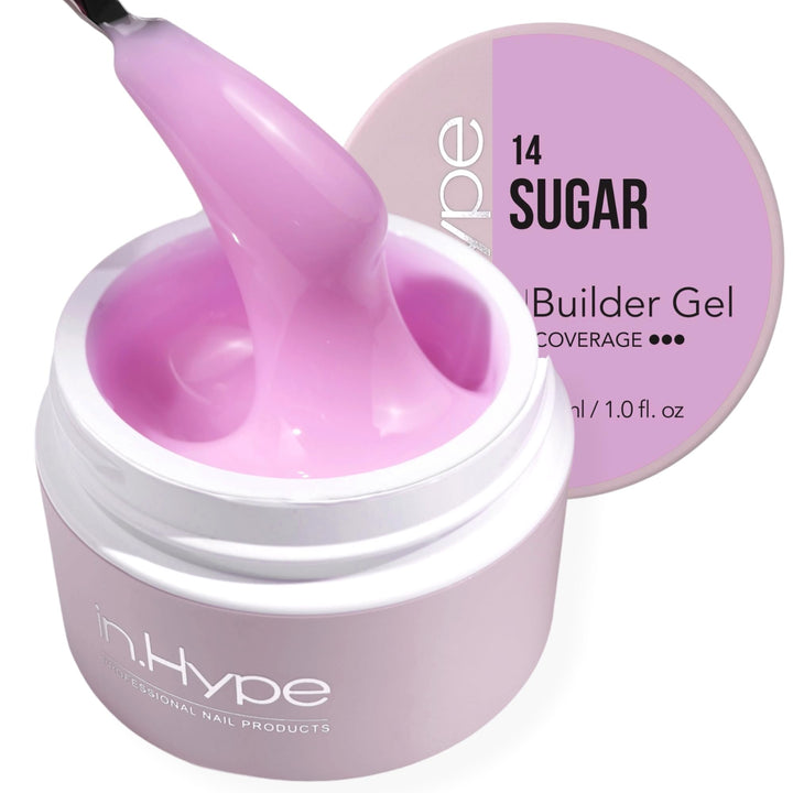 IN.HYPE Sugar builder gel bottle close-up for nail extensions.