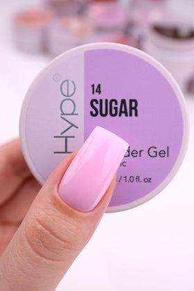 IN.HYPE Sugar sculpting gel overlay on natural nail.